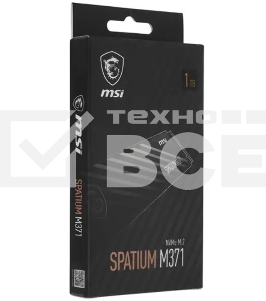 Накопитель SSD MSI Spatium M371, 1ТБ, M.2 2280, PCIe 3.0 x4, NVMe, M.2