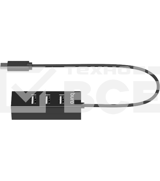 Разветвитель USB-C Buro BPH-C-1906 4порт. черный