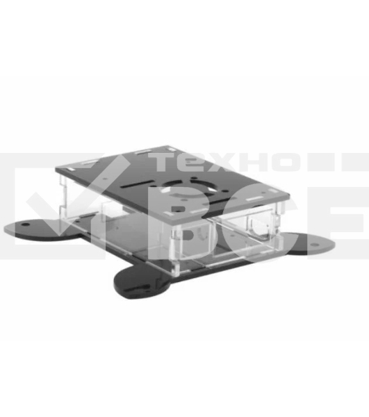 Корпус Qumo, VESA 100x100+вентилятор, Raspberry Pi 4 , акрил, black(RS043)