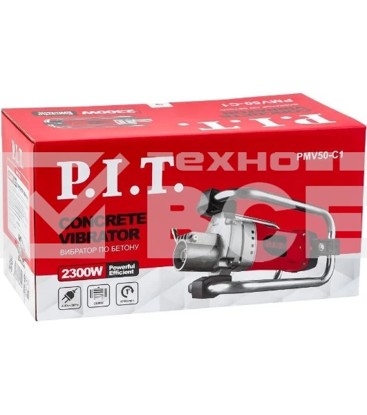 Вибратор электрический стационарный для бетона P.I.T. PMV50-C1 2300 Вт, 8400 раз/мин, длина вала 10 м