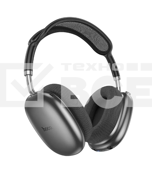 Беспроводные/проводные наушники Hoco W55 Plus серый космос, накладные, Bluetooth + проводной
