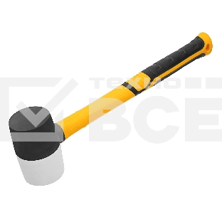 Киянка резиновая Denzel 225 г, черно-белая, фибергласовая рукоятка c TPR покрытием