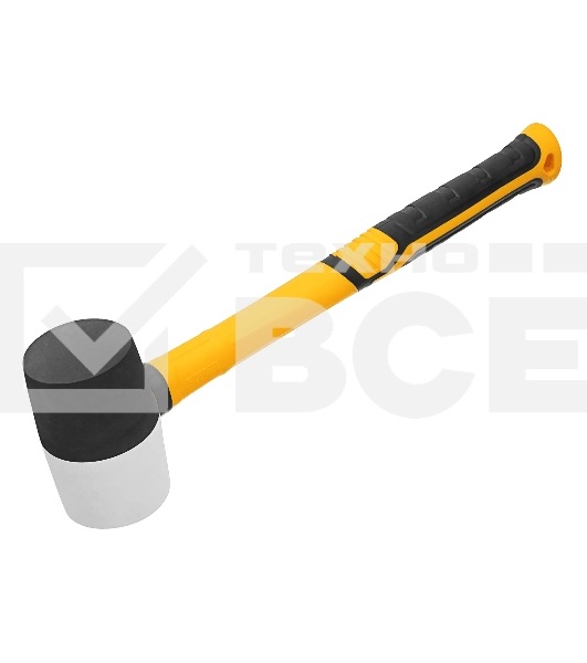 Киянка резиновая Denzel 225 г, черно-белая, фибергласовая рукоятка c TPR покрытием