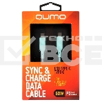 Кабель Type-C to Type-C, silica gel, 1м, 3A, 60W, PD (blue), фото2