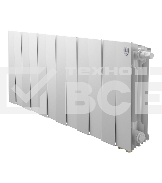 Радиатор биметаллический Royal Thermo PianoForte 300 белый VR80 - 12 секц.