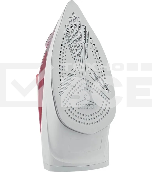 Утюг Scarlett SC-SI30K56 розовый, 2400; Световой индикатор работы: Да; Регулируемый пар до г/мин: 35; Паровой удар до г/мин: 140; Резервуар для воды, мл: 280; Функция разбрызгивания воды: Да; Терморегулятор: Да; Вертикальное отпаривание: Да; Регулировка с