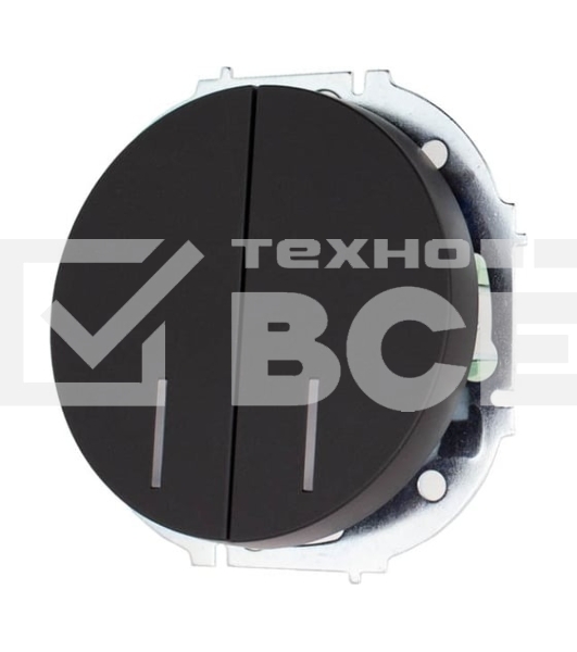 Выключатель 2-кл. СП OSEN 10А IP20 с подсветкой механизм черный бархат LEZARD 743-4288-112