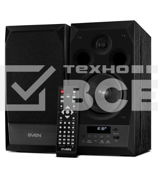 Акустическая система 2.0 SVEN MC-10, чёрный, мощность 2x25Вт (RMS), FM-тюнер, USB/microSD, дисплей, пульт ДУ, Bluetooth SVEN MC-10, чёрный, акустическая система 2.0, мощность 2x25Вт (RMS), FM-тюнер, USB/microSD, дисплей, пульт ДУ, Bluetooth