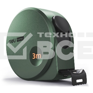 Измерительный и разметочный инструмент Deli Рулетка Home Series Green HT8316L 3м х 16мм, эксклюзивный дизайн, корпус - высококачественный софттач пластик