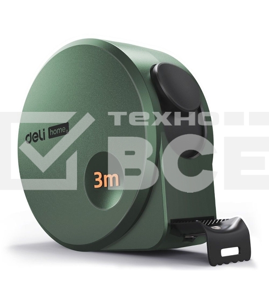 Измерительный и разметочный инструмент Deli Рулетка Home Series Green HT8316L 3м х 16мм, эксклюзивный дизайн, корпус - высококачественный софттач пластик