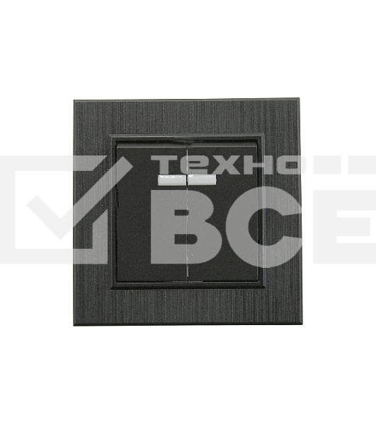 Выключатель 2-клавишный с подсветкой Makel Karea LINE STAR черный 86054023