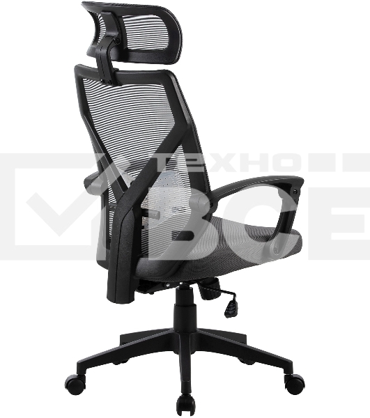 Кресло компьютерное Cactus CS-MC414-GY черный/серый, сетка/ткань, с подголов. крестов. пластик, пластик черный