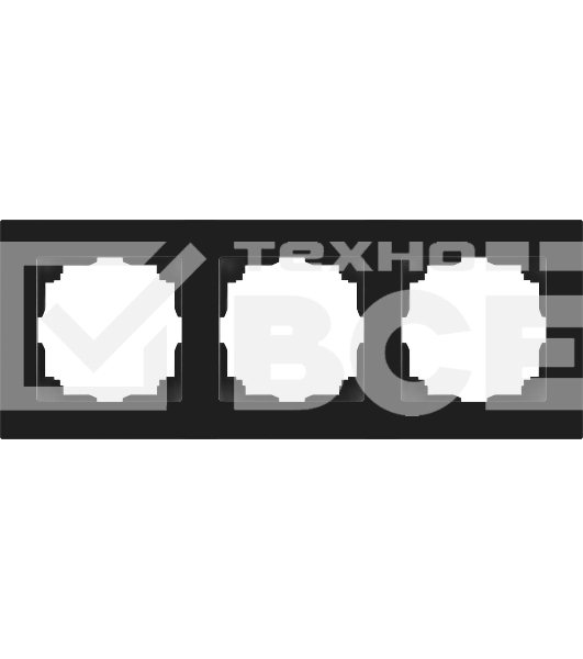 Рамка для розеток и выключателей Intro Accent 6-503-05 на 3 поста СУ антрацит Б0063787