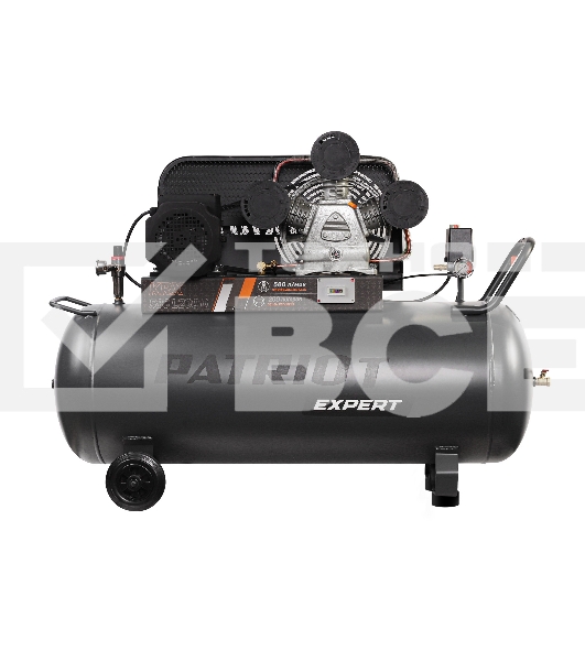 Компрессор PATRIOT KRX 580 L200 D, поршневой, ременной, масляный, 580 л/мин, 200 л, 10 бар, 3 кВт, 400 В