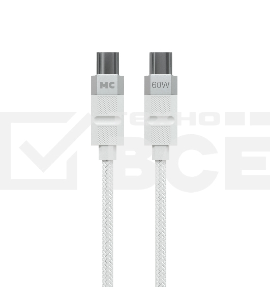 Дата-кабель MORE CHOICE (4620202555007) K87aa 2м USB 3.0A PD60W для Type-C Type-C- 2м, белый