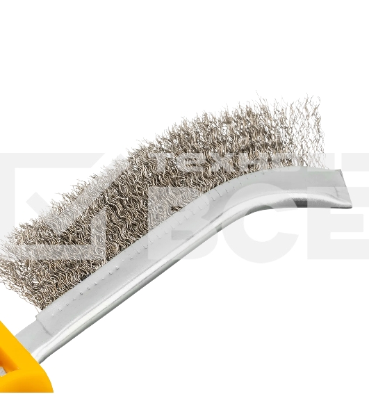 Щетка металлическая Denzel с пластмассовой ручкой, нержавеющая проволока