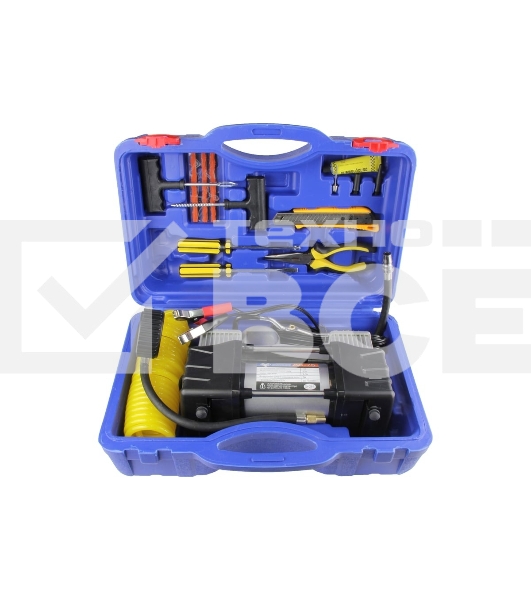 Компрессор поршневой Nova Bright АК-75 двухпоршневой, пластиковый кейс с инструментами 36448