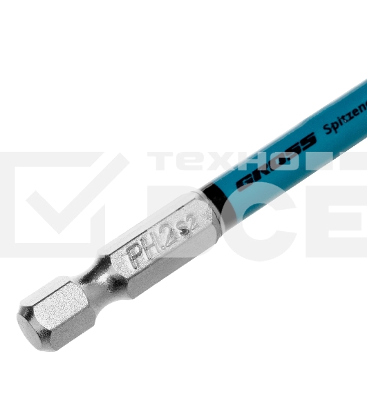 Бита Gross PH2х70 мм, сталь S2, кругл., отрывн., 10 шт.