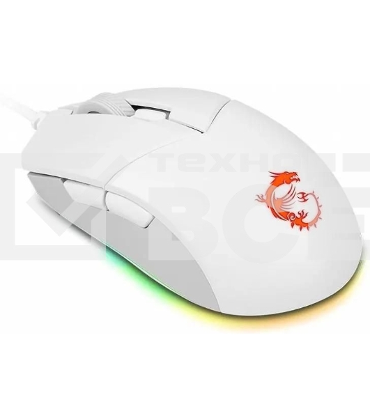 Мышь проводная MSI Clutch GM11 белый, 5000 dpi, USB, кнопки - 6