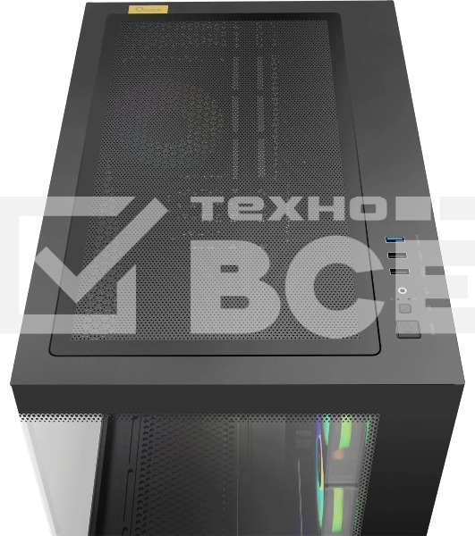 Корпус Ocypus Gamma C54 BK ARGB, Mini-Tower, чёрный, 3 x 120 мм
