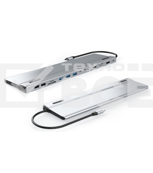 Адаптер VCOM TypeC -->3*USB3.0+2*USB2.0+VGA+RJ45+SD+TF+AUD+HDMI+DP+2*USB3.1 Data+PD<CU4703>