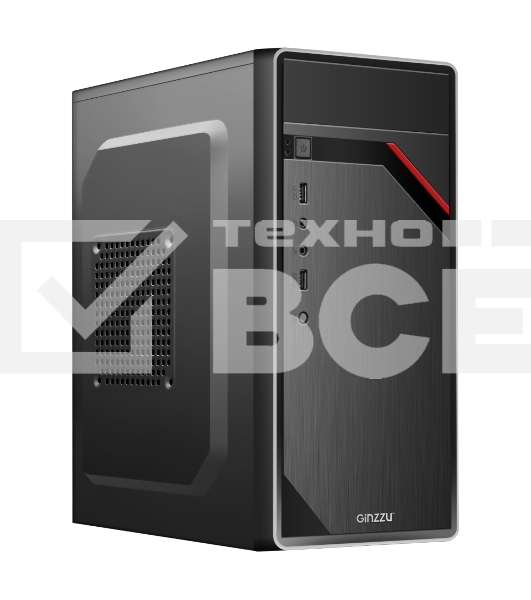 Компьютерный корпус Ginzzu D180 2*USB 2.0,AU w/o PSU