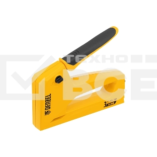 Степлер мебельный Denzel, алюминиевый корпус, тип 53, 6-14 мм, тип 300, 15 мм, тип 500, 15 мм