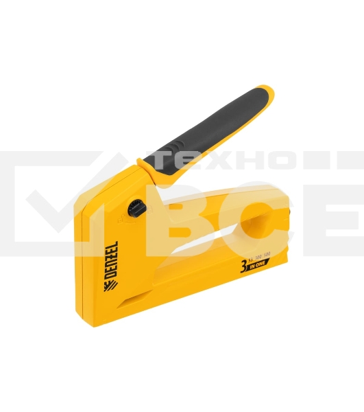 Степлер мебельный Denzel, алюминиевый корпус, тип 53, 6-14 мм, тип 300, 15 мм, тип 500, 15 мм