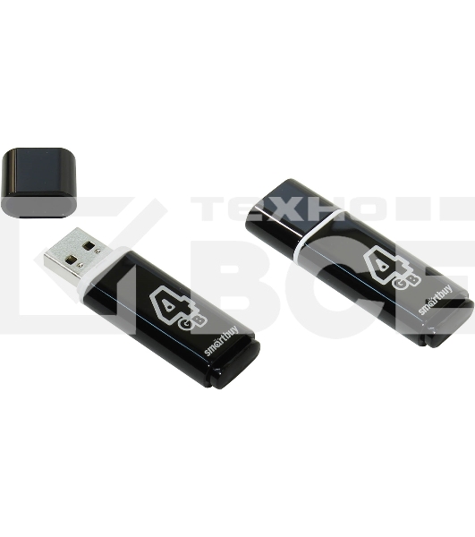 Флэш Диск Smartbuy USB Drive 4Gb Glossy series Black SB4GBGS-K