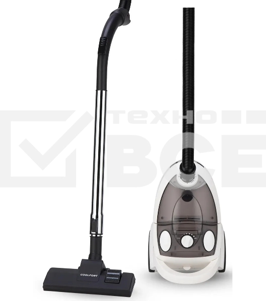 Пылесос Coolfort CF-3040 белый, 250/1800 Вт, уборка сухая, пылесборник контейнер, 2 л
