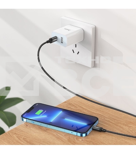 Кабель Hoco X89 Wind iP USB Type-C (m)-Lightning (m) 1м черный коробка