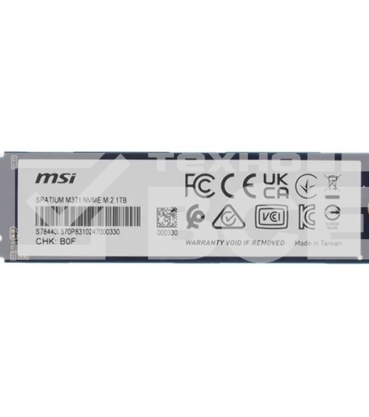 Накопитель SSD MSI Spatium M371, 1ТБ, M.2 2280, PCIe 3.0 x4, NVMe, M.2