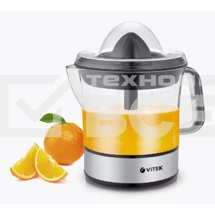 Соковыжималка цитрусовая Vitek VT-3669 25Вт рез.сок.:700мл. стальной/черный