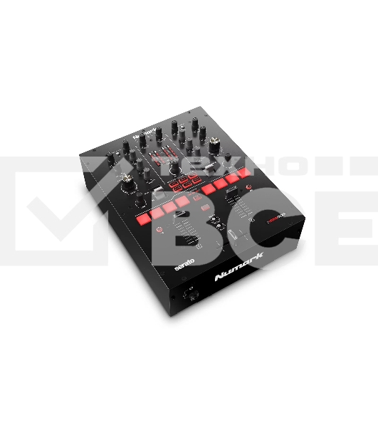 Микшерный пульт [SCRATCHXEU] Numark [Scratch] 2х канальный DJ микшер/контроллер для Serato, 8 пэдов, встроенные эффекты, 2 микрофонных входа с EQ и регуляторами громкости, USB