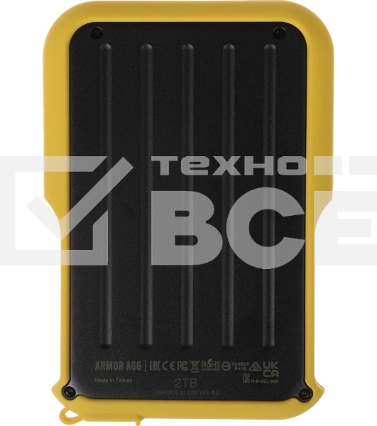 Внешний HDD 2.5' 2.0Tb Silicon Power Armor A66 SP020TbPHD66SS3Y черно-желтый (USB3.2, прорезиненный, противоударный MIL-STD-810G, пыле-влагозащищенный IPX4)