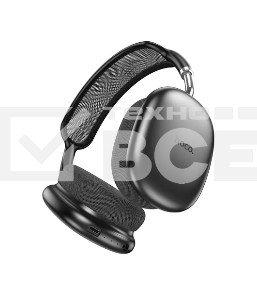 Беспроводные/проводные наушники Hoco W55 Plus серый космос, накладные, Bluetooth + проводной