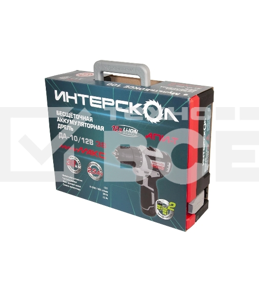 Дрель-шуруповерт аккумуляторная Интерскол ДА-10/12В 38 аккум. патрон:быстрозажимной (кейс в комплекте) (757.2.2.46)