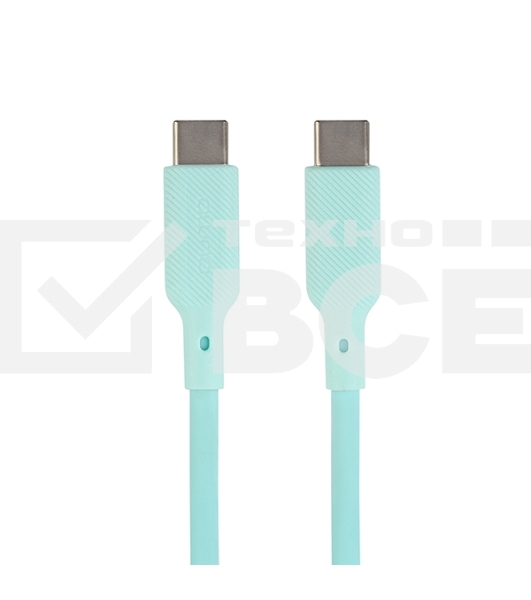 Кабель Type-C to Type-C, silica gel, 1м, 3A, 60W, PD (blue)