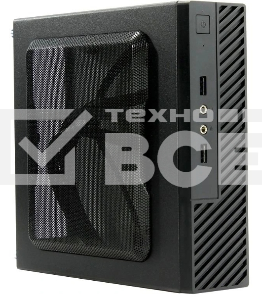 Компьютерный корпус Slim Case Powerman ME100S-BK front fan 4cm, 120W adapter, Mini ITX, VESA