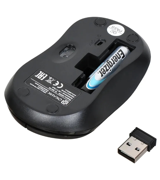 Мышь беспроводная Oklick 605SW черный, 1200 dpi, радиоканал, USB, кнопки - 3