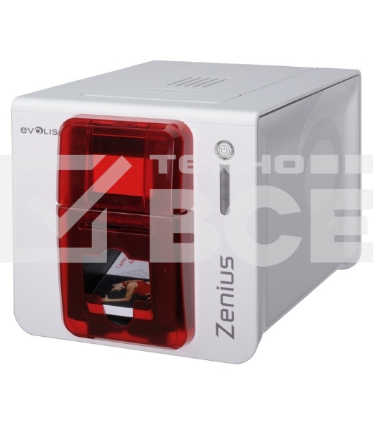 Принтер пластиковых карт сублимационный Evolis Zenius Classic ZN1U0000RS 300 dpi, 150/500 карт/час, USB, белый