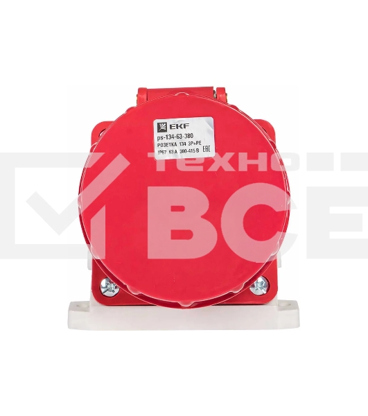 Розетка стационарная наружная EKF 134 ps-134-63-380 63А 380 В 3P+РЕ IP67