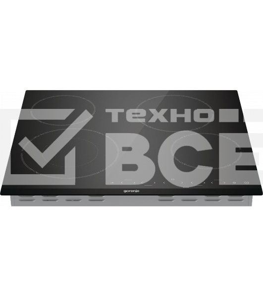 Варочная панель Gorenje ECT642BCSCE, 59 см, Hi-Light, 4 конфорки, таймер, сенсорное управление, шлифованный передний край, PowerBoost, дисплей, блокировка от детей, черный