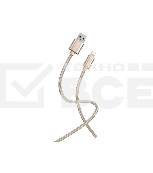 Кабель Smartbuy (iK-512-S02g) S02 Lightning золотистый, 3 А, 1 м,