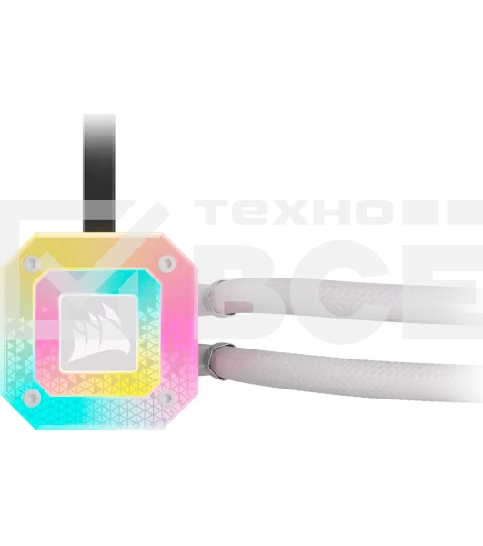 Система жидкостного охлаждения Corsair iCUE H100i ELITE CAPELLIX XT (240мм, белый, RGb/Fans: 2x120мм, 65.57CFM, 34.1dBA, 2400RPM/S: 1851, 1700, 1200, 115x, 2011, 2066, AM5, AM4)