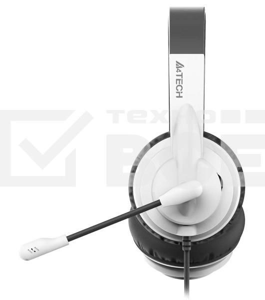 Гарнитура проводная с микрофоном A4Tech HU-10 черный/белый 2м накладные USB оголовье