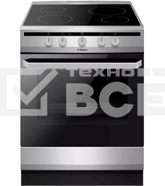Плита электрическая Hansa FCCX64000 серебристый, конфорок 4 шт, духовка 69 л, 60 см x 85 см x 60 см