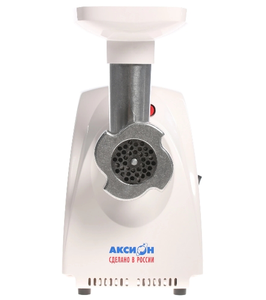 Мясорубка электрическая Аксион М32.01 белый, 1500 Вт, 1.7 кг/мин, защита от перегрузки, насадки - 4