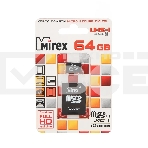 Флэш карта MicroSDHC 64GB MirexUltra Android 48Mb/s (UHS-I, class 10)+adapter, фото 1