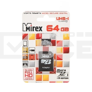 Флэш карта MicroSDHC 64GB MirexUltra Android 48Mb/s (UHS-I, class 10)+adapter